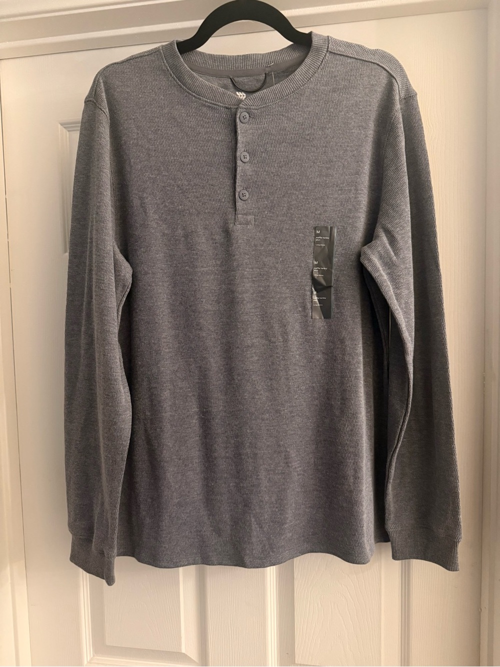 Target Men's Heather Gray Long-Sleeve Henley Shirt